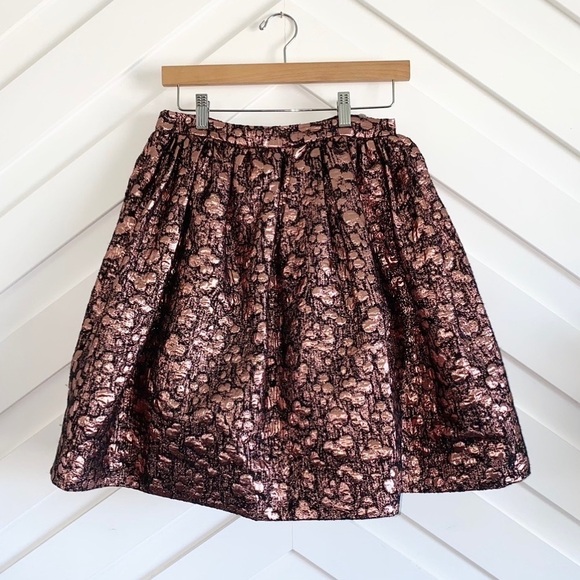 Alice + Olivia Pia Metallic Rosegold Skirt - Picture 5 of 7
